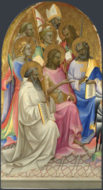 Lorenzo Monaco: 'Adoring Saints: Left Main Tier Panel'