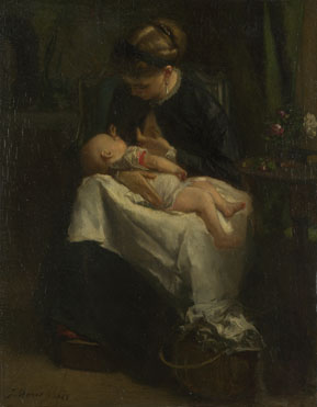 Jacob Maris: 'A Young Woman nursing a Baby'