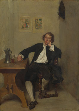 Jean-Louis-Ernest Meissonier: 'A Man in Black smoking a Pipe'