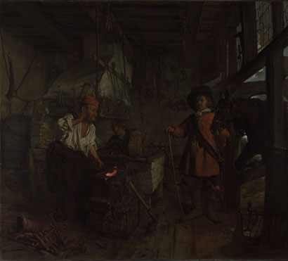 Gabriel Metsu: 'The Interior of a Smithy'