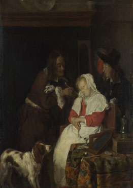 Gabriel Metsu: 'Two Men with a Sleeping Woman'
