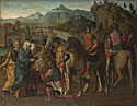 Coriolanus persuaded by his Family to spare Rome
