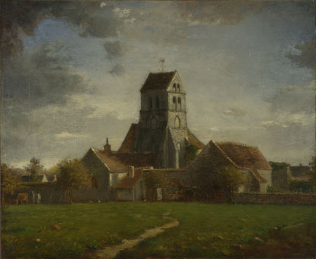 Follower of Jean-François Millet: 'Landscape with Buildings'