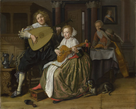 Jan Molenaer: 'A Young Man and Woman making Music'