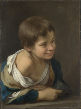 Bartolomé Esteban Murillo: 'A Peasant Boy leaning on a Sill'