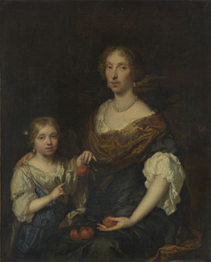 Caspar Netscher: 'Portrait of a Lady and a Girl'