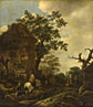 The Outskirts of a Village, with a Horseman