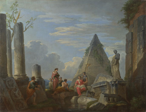 Giovanni Paolo Panini: 'Roman Ruins with Figures'