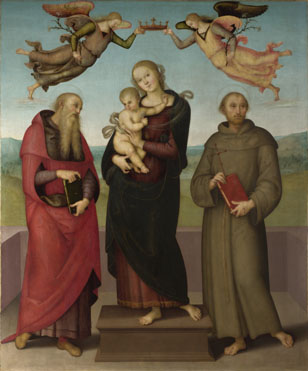 Workshop of Pietro Perugino: 'The Virgin and Child with Saints Jerome and Francis'