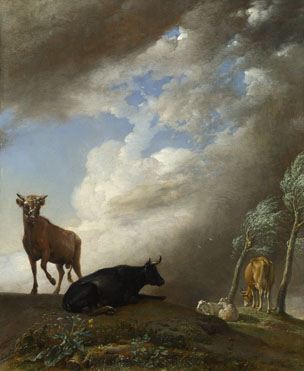 Paulus Potter: 'Cattle and Sheep in a Stormy Landscape'