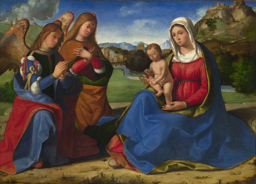 Andrea Previtali: 'The Virgin and Child adored by Two Angels'