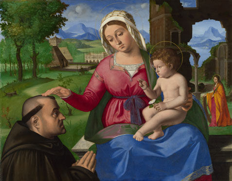 Andrea Previtali: 'The Virgin and Child with a Supplicant'