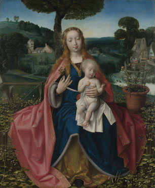 Attributed to Jan Provoost: 'The Virgin and Child in a Landscape'