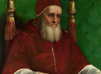 Detail from Raphael, Portrait of Pope Julius II, 1511