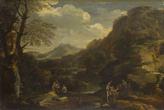 Style of Salvator Rosa: 'Mountainous Landscape with Figures'