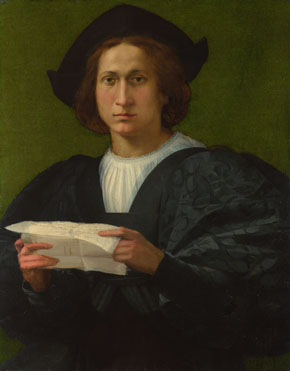 Rosso Fiorentino: 'Portrait of a Young Man holding a Letter'