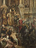 Saint Bavo is received by Saints Amand and Floribert
