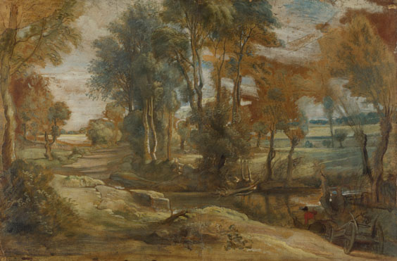Peter Paul Rubens: 'A Wagon fording a Stream'
