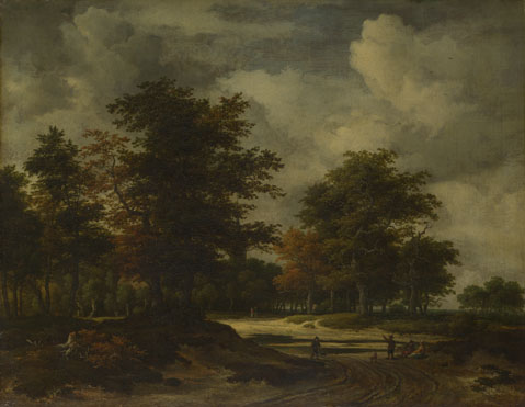 Jacob van Ruisdael: 'A Road leading into a Wood'