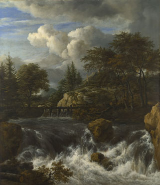 Jacob van Ruisdael: 'A Waterfall in a Rocky Landscape'