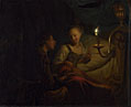 A Man Offering Gold and Coins to a Girl