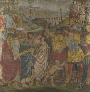 Luca Signorelli: 'Coriolanus persuaded by his Family to spare Rome'
