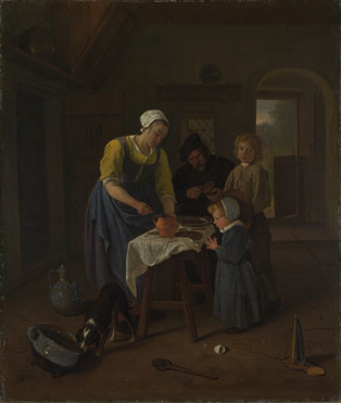 Jan Steen: 'A Peasant Family at Meal-time ('Grace before Meat')'