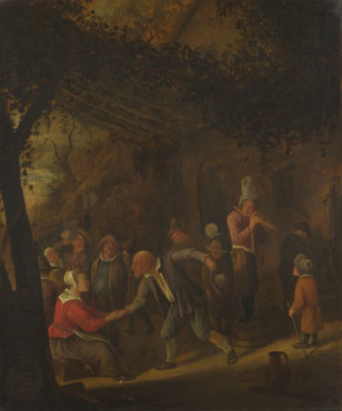 Jan Steen: 'Peasants merry-making outside an Inn'