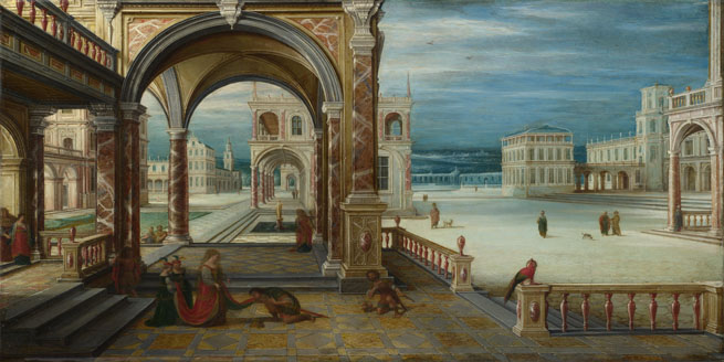 Hendrick van Steenwyck the Younger: 'The Courtyard of a Renaissance Palace'