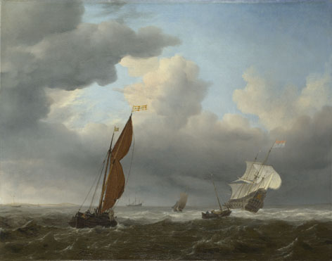 Willem van de Velde: 'A Dutch Ship and Other Small Vessels in a Strong Breeze'