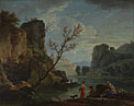 A River with Fishermen