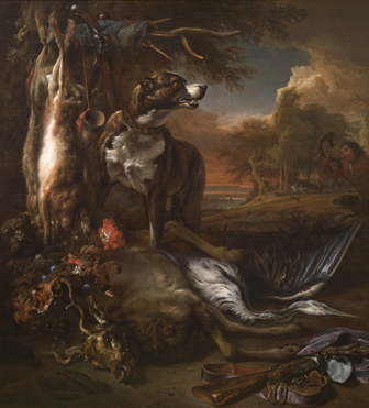 Jan Weenix: 'A Deerhound with Dead Game and Implements of the Chase'