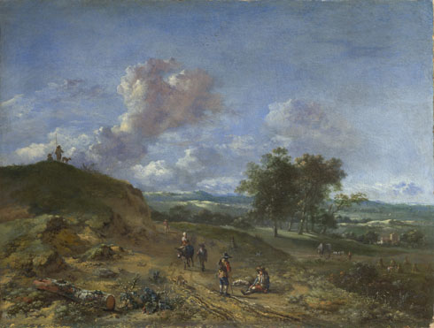 Jan Wijnants: 'A Landscape with a High Dune and Peasants on a Road'