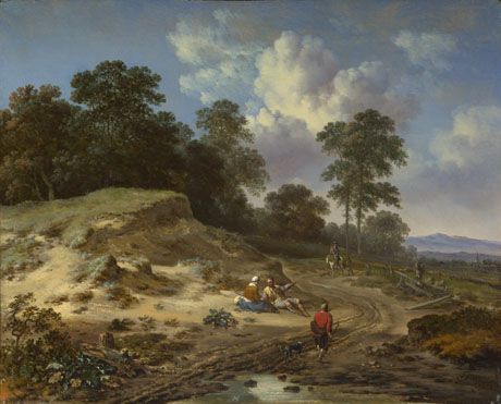 Jan Wijnants: 'A Track by a Dune, with Peasants and a Horseman'
