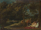 Nymphs surprised by Satyrs