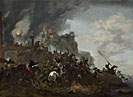Cavalry making a Sortie from a Fort on a Hill