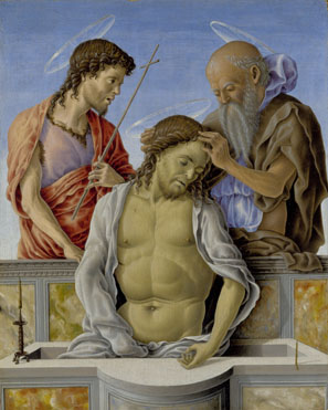 Marco Zoppo: 'The Dead Christ supported by Saints'