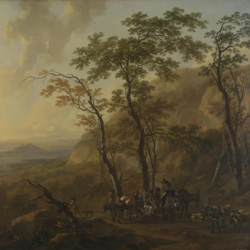 Mountainous Landscape with Muleteers