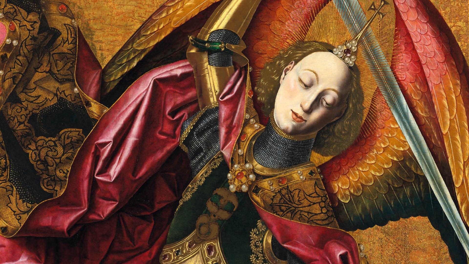 In detail Saint Michael Triumphs over the Devil Bartolome