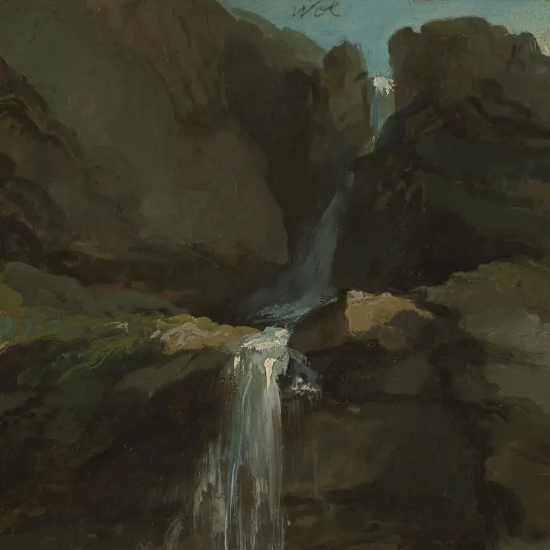 The Geltenbach Falls with an Ice Bridge