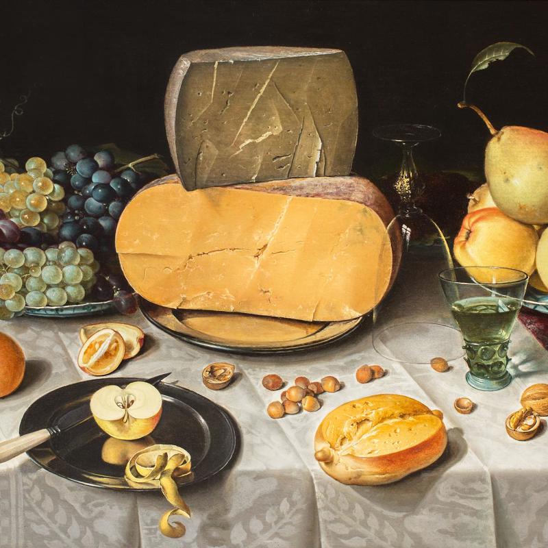 Still Life with Cheese, Fruit, Bread and Nuts