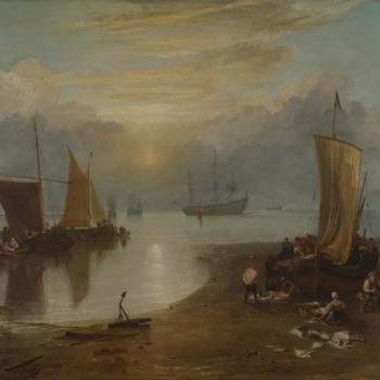 Pollock Dock, The Steamer City of Wellington Being Tugged Painting