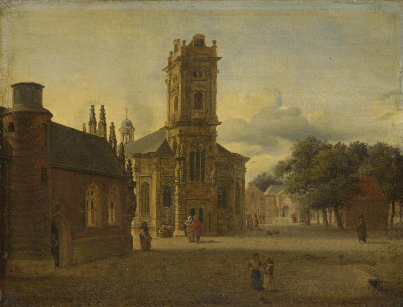A Square before a Church by Jan van der Heyden