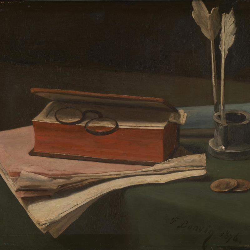 Still Life with Book, Papers and Inkwell