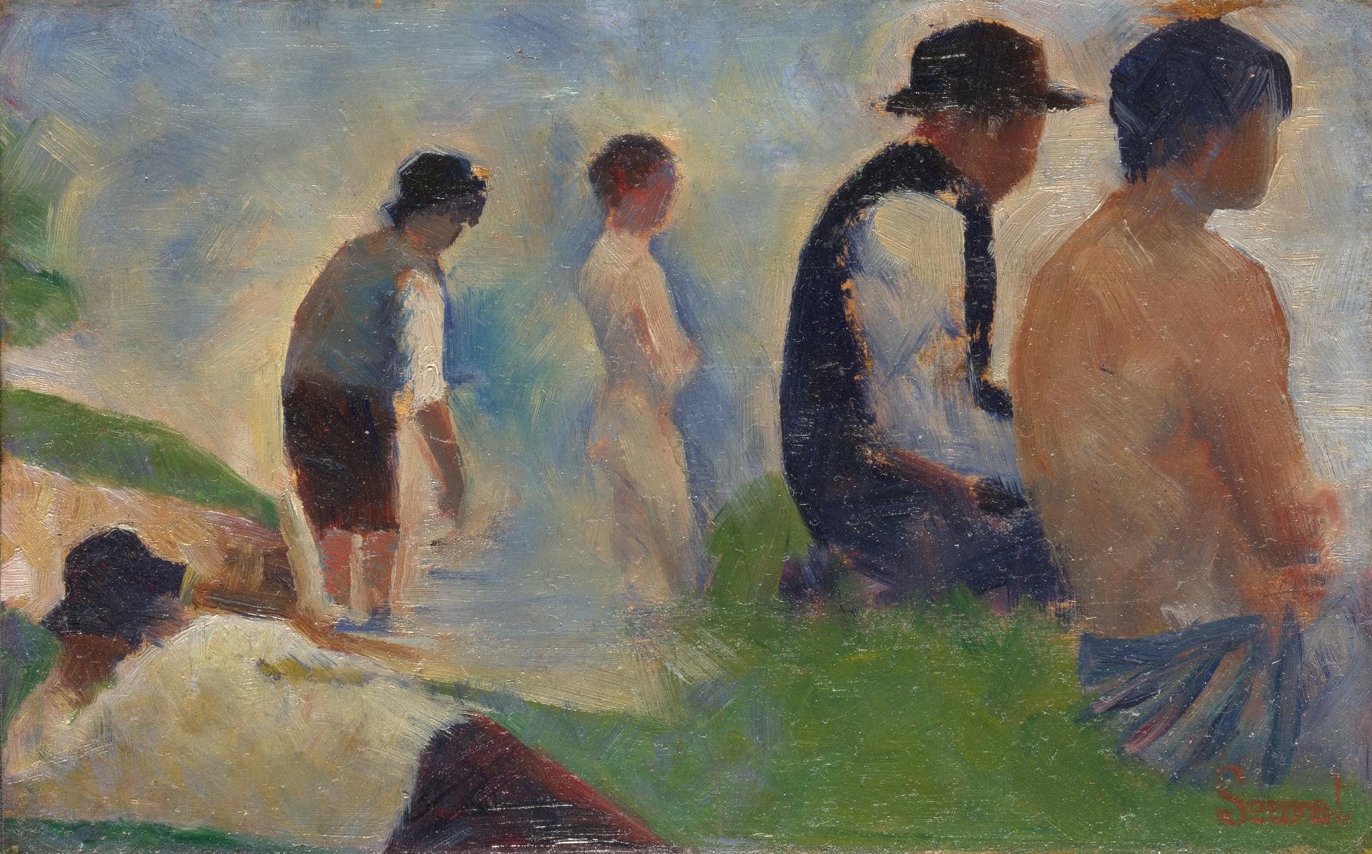 Georges Seurat Bathers at Asni res NG3908 National Gallery