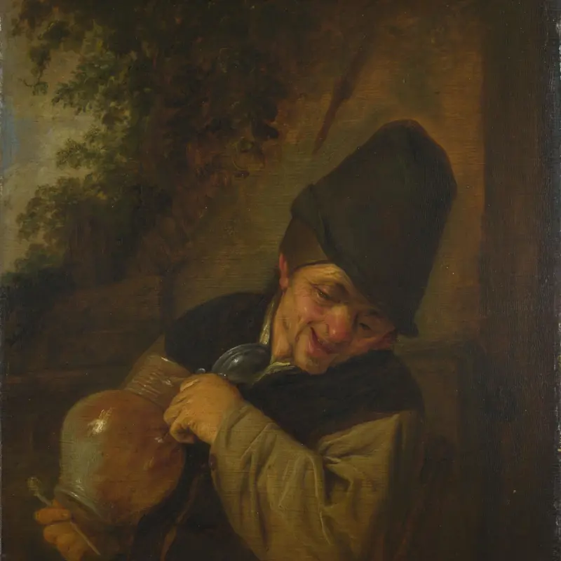 A Peasant holding a Jug and a Pipe