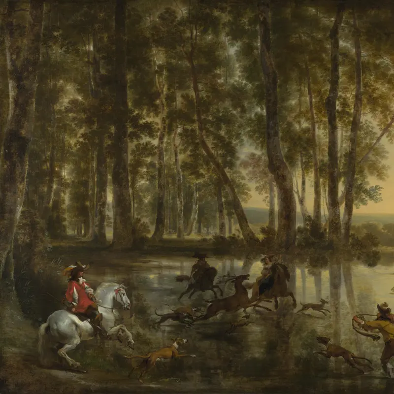 A Stag Hunt in a Forest
