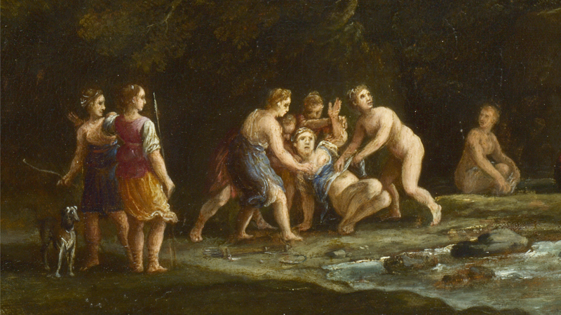 Detail of Paul Bril, 'Diana and Callisto', probably 1620s. A group of women.