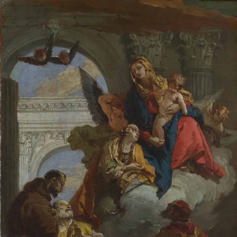 The Virgin and Child appearing to a Group of Saints