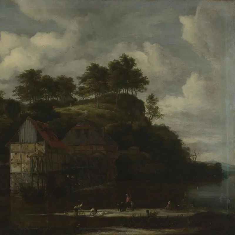 Three Watermills with Washerwomen